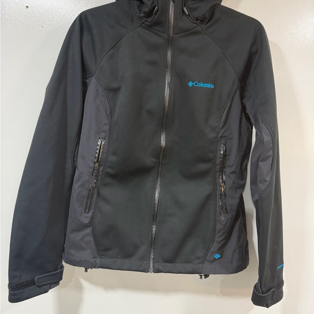 Columbia Black Jacket with Blue Accents